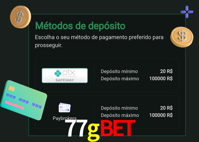 O cassino 77gbet oferece uma grande variedade de métodos de pagamento